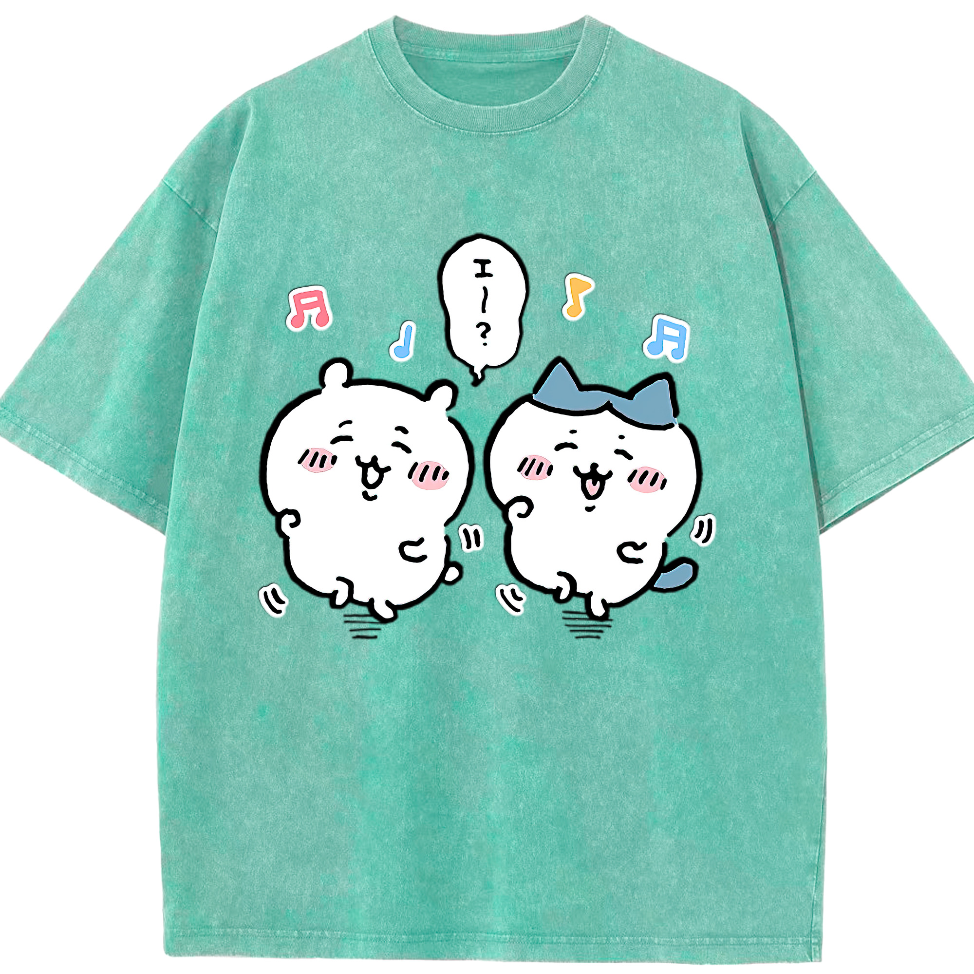 （画像用） ちいかわ ハチワレ Chii-kawa hachiware 綿100% ヴィンテージ風 半袖Tシャツ（フロントプリント）